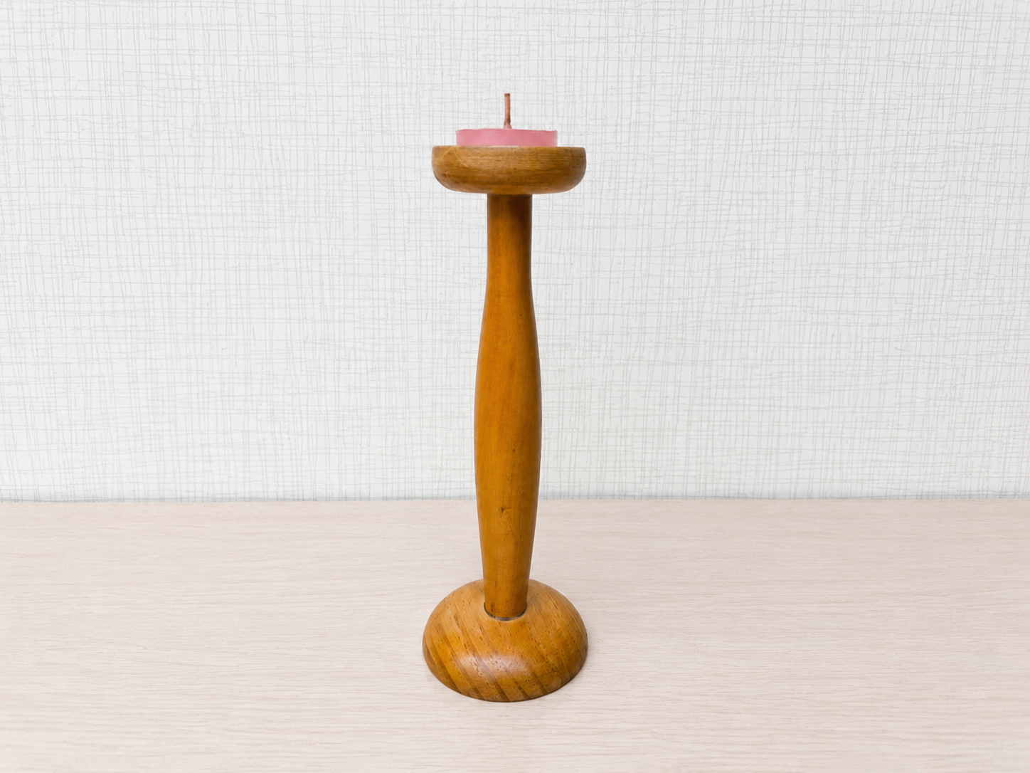 SUPORTE P/ VELA AROMÁTICA VERTICAL MADEIRA REDONDO